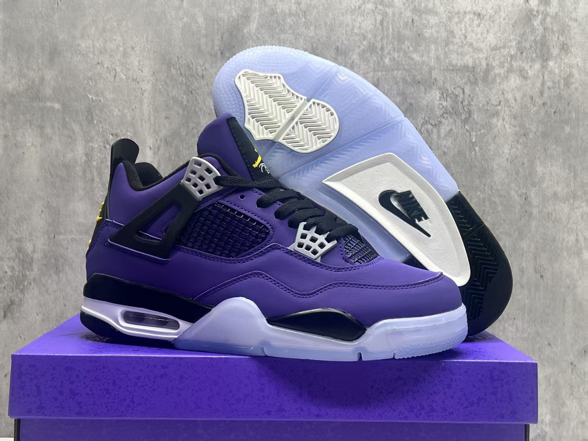 Air Jordan 4 Retro Sneakers – Lakers Purple & Gold