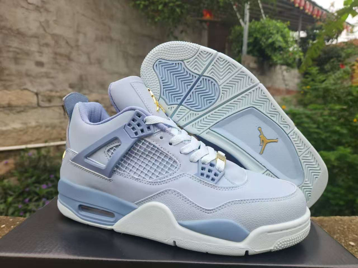 Air Jordan 4 Retro Sneakers – Grey & Blue