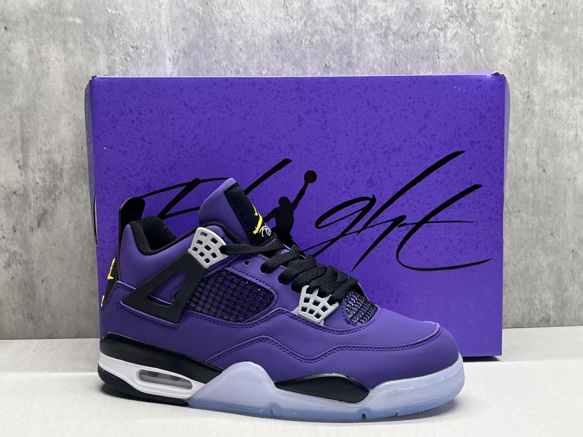 Air Jordan 4 Retro Sneakers – Lakers Purple & Gold