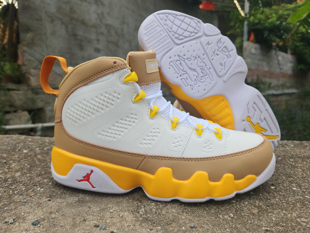 Air Jordan 9 Sneakers – White / Ochre