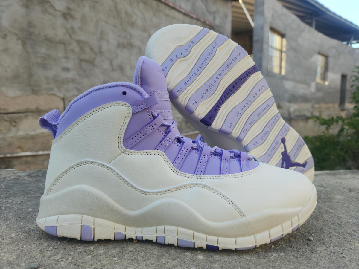 Air Jordan 10 Sneakers – White / Purple