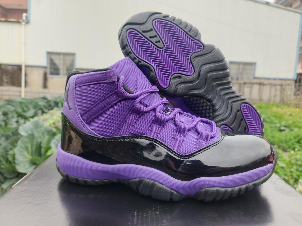 Air Jordan 11 Retro Sneakers – Black & Purple