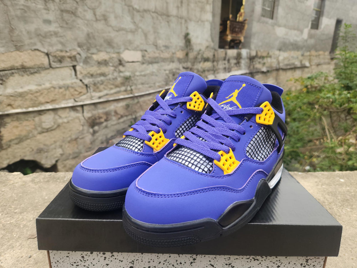 Air Jordan 4 Sneakers – Purple & Yellow