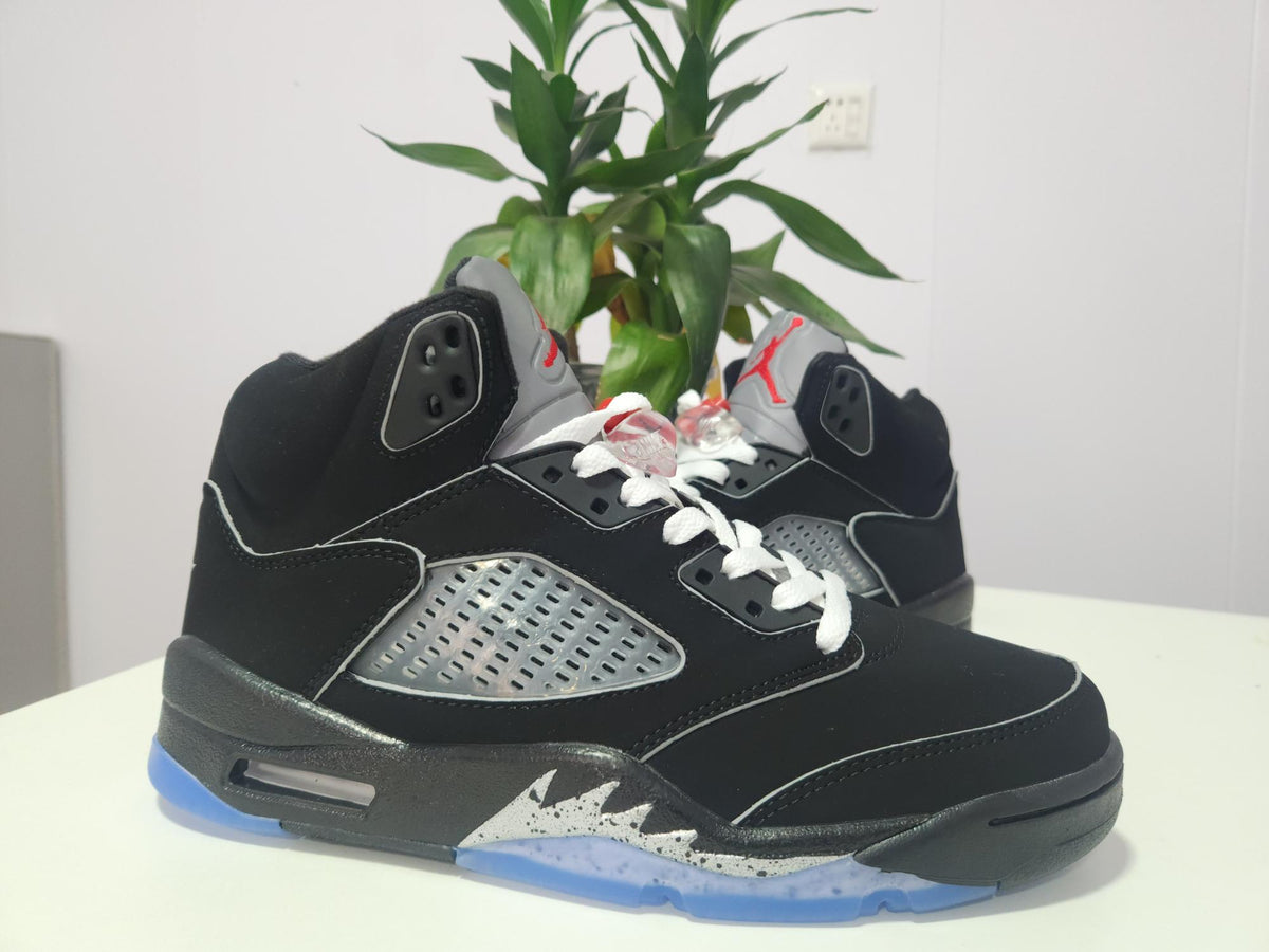 Air Jordan 5 Sneakers – Black with Silver Trim