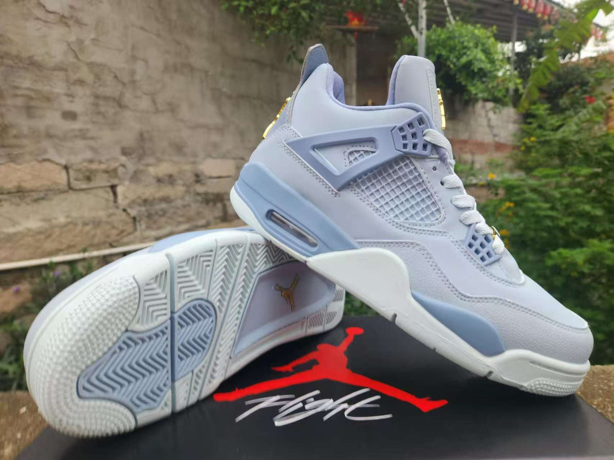 Air Jordan 4 Retro Sneakers – Grey & Blue