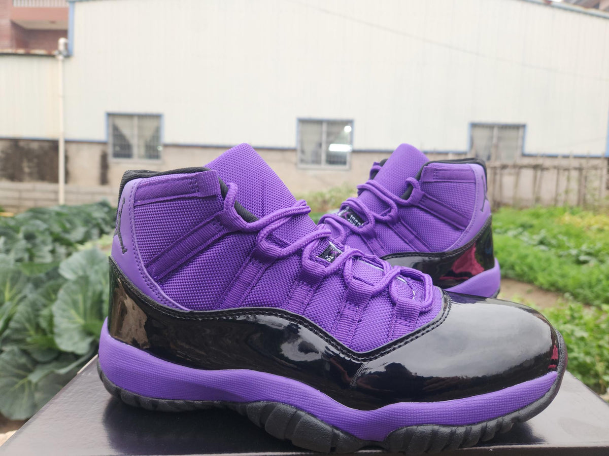 Air Jordan 11 Retro Sneakers – Black & Purple