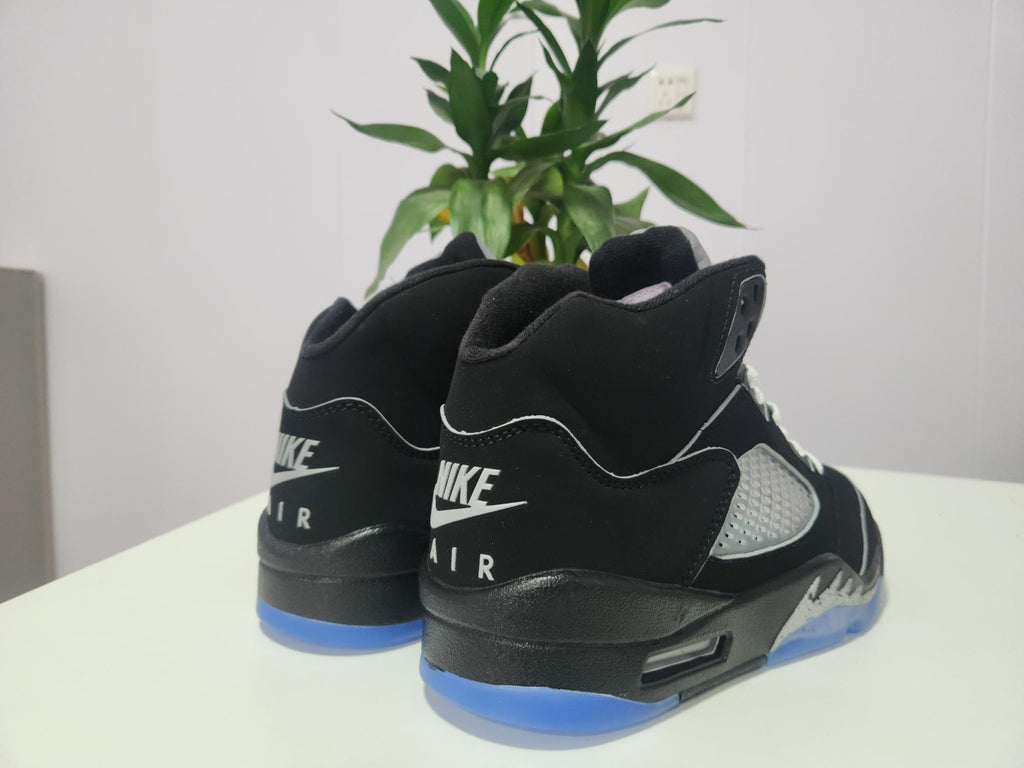Air Jordan 5 Sneakers – Black with Silver Trim