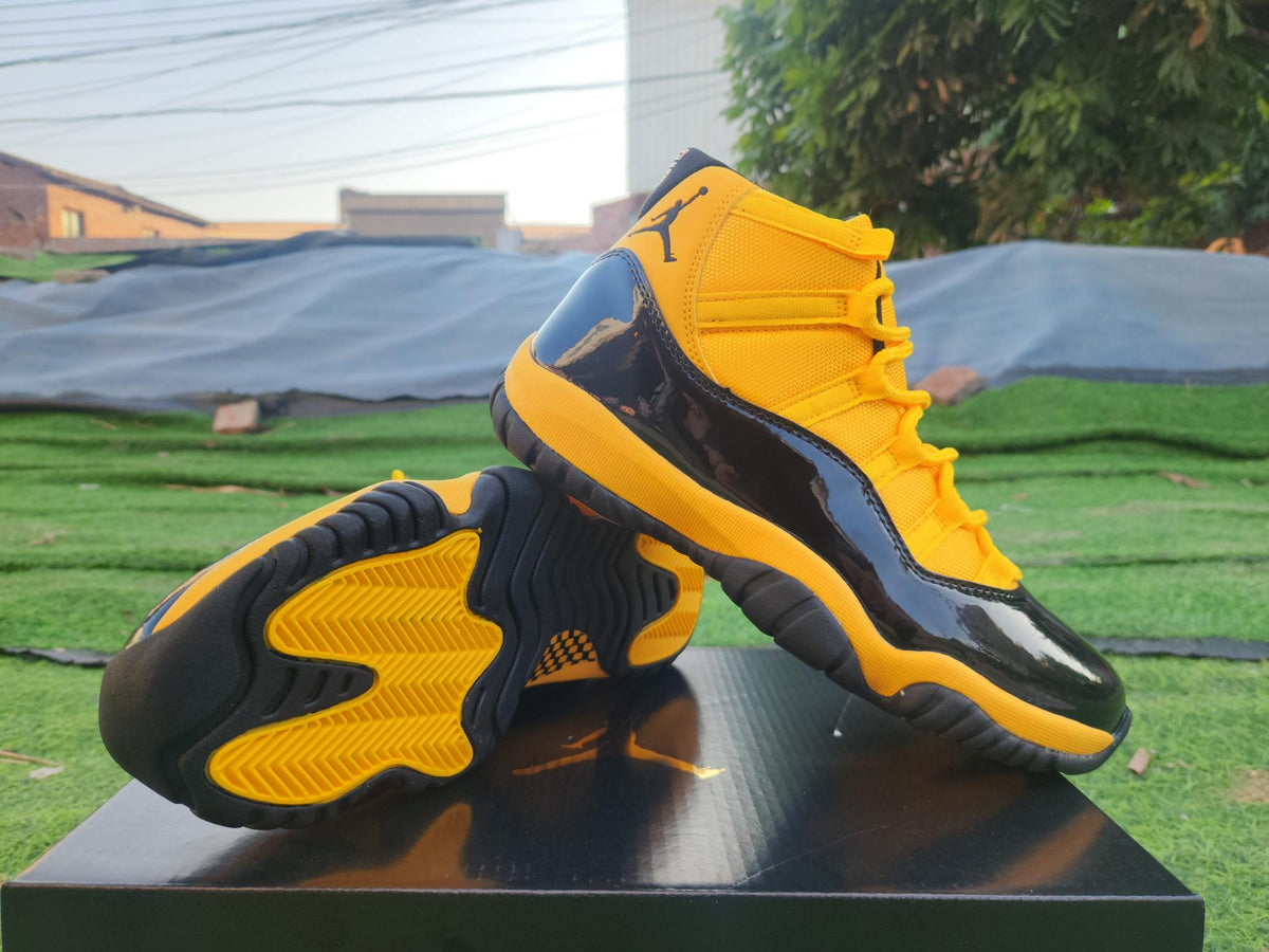 Air Jordan 11 Sneakers – Orange, Yellow & Black