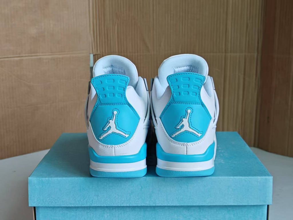 Air Jordan 4 Retro Sneakers – White & Aluminum (Men & Women)