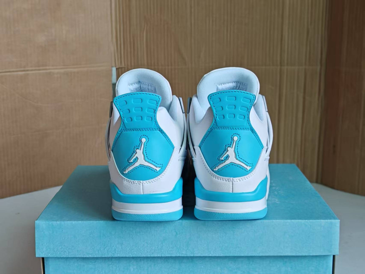 Air Jordan 4 Retro Sneakers – White & Aluminum (Men & Women)