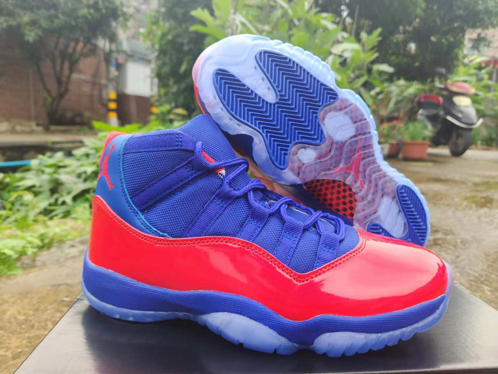 Air Jordan 11 Sneakers – Red & Royal Blue
