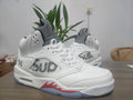 Air Jordan 5 Sneakers – White / Red Collaboration