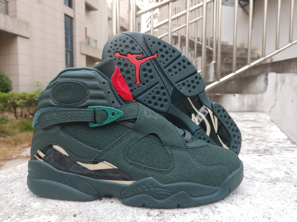 Air Jordan 8 Sneakers – Green, Gold, Black & Red