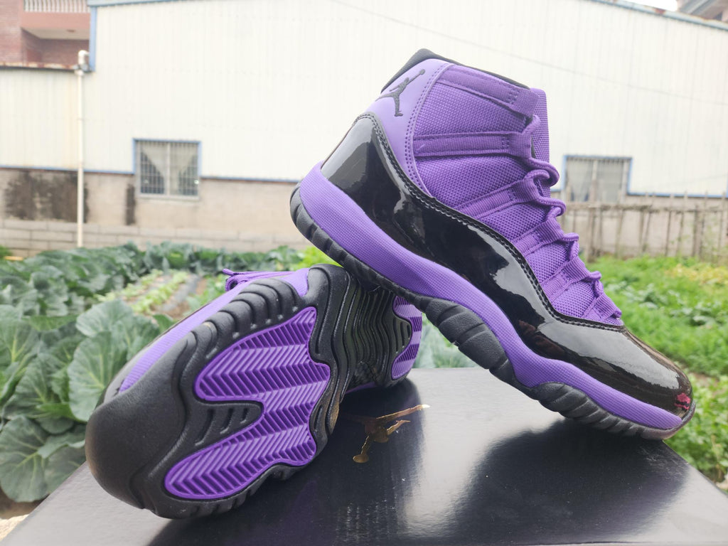 Air Jordan 11 Retro Sneakers – Black & Purple