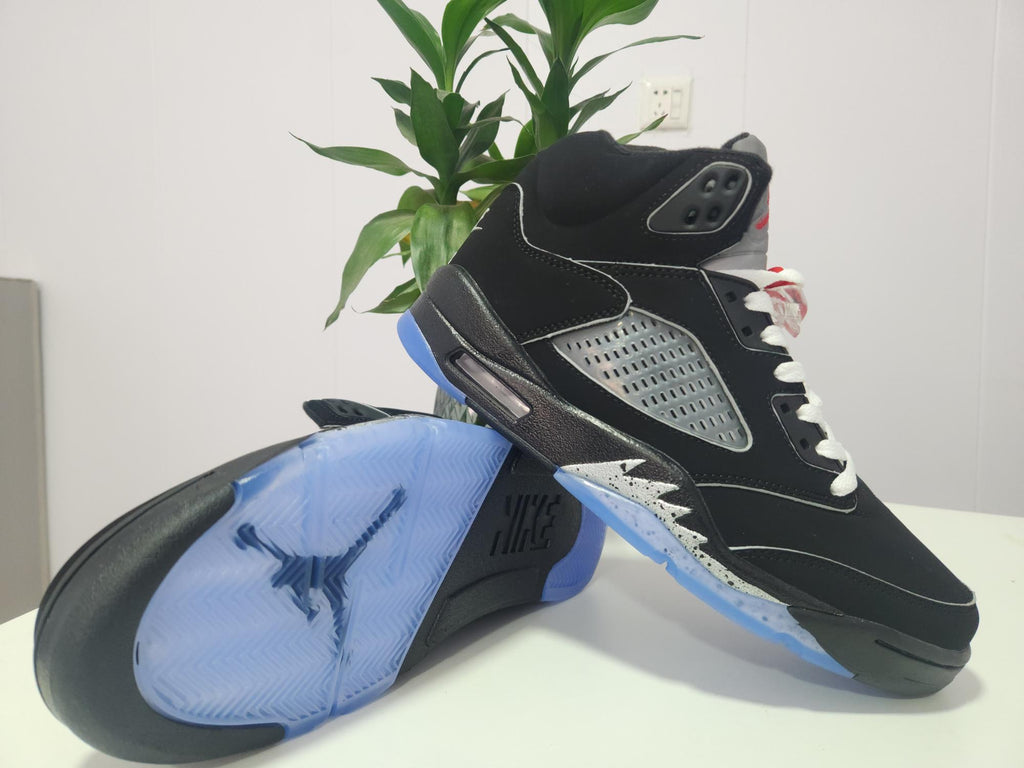 Air Jordan 5 Sneakers – Black with Silver Trim