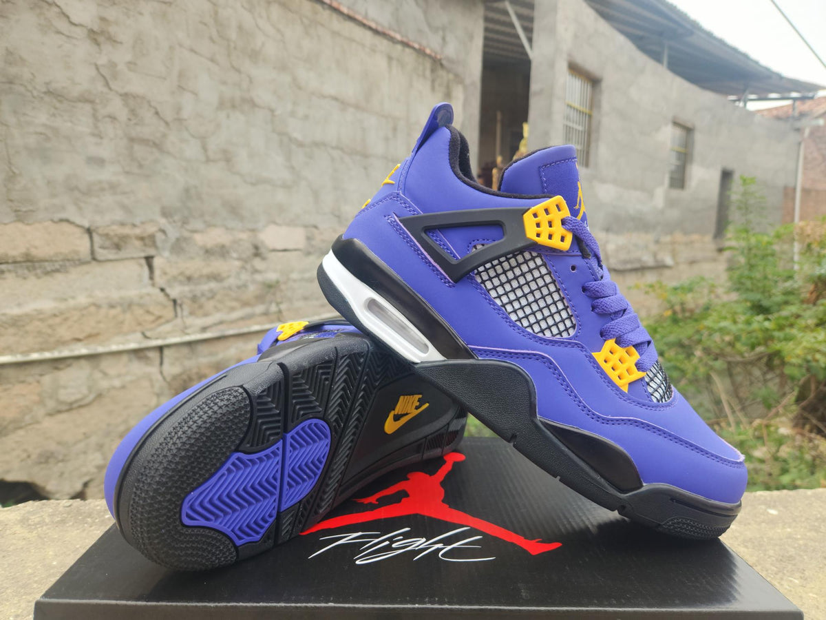 Air Jordan 4 Sneakers – Purple & Yellow