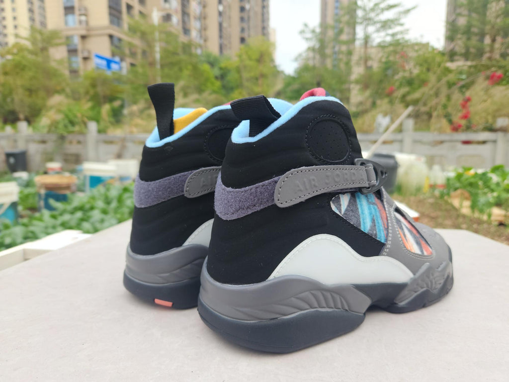 Air Jordan 8 Sneakers – Grey & Black Jade