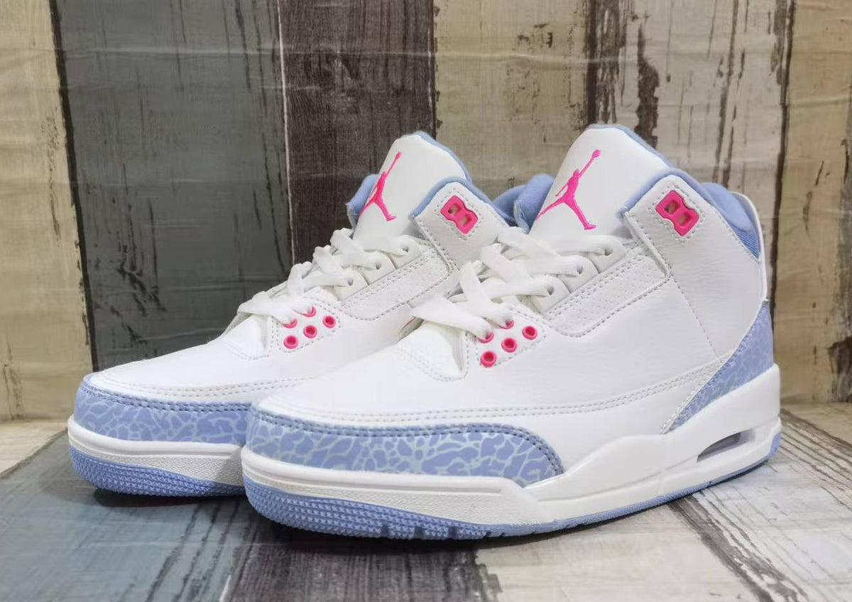 Air Jordan 3 Retro Sneakers – Off-White, Pink & Red