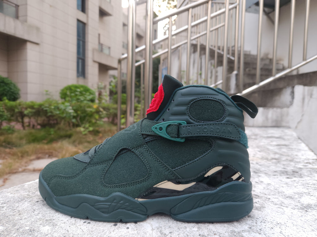 Air Jordan 8 Sneakers – Green, Gold, Black & Red
