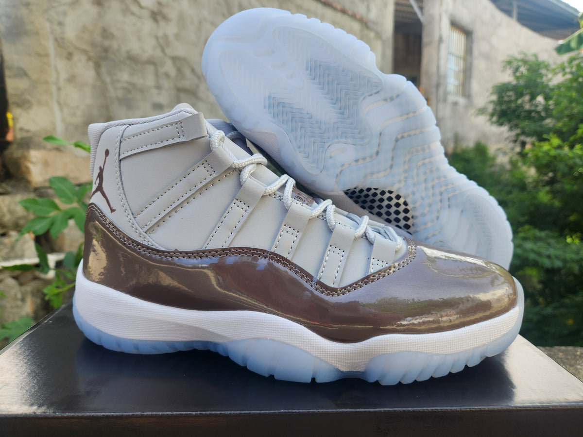 Air Jordan 11 Sneakers – Brown & Grey
