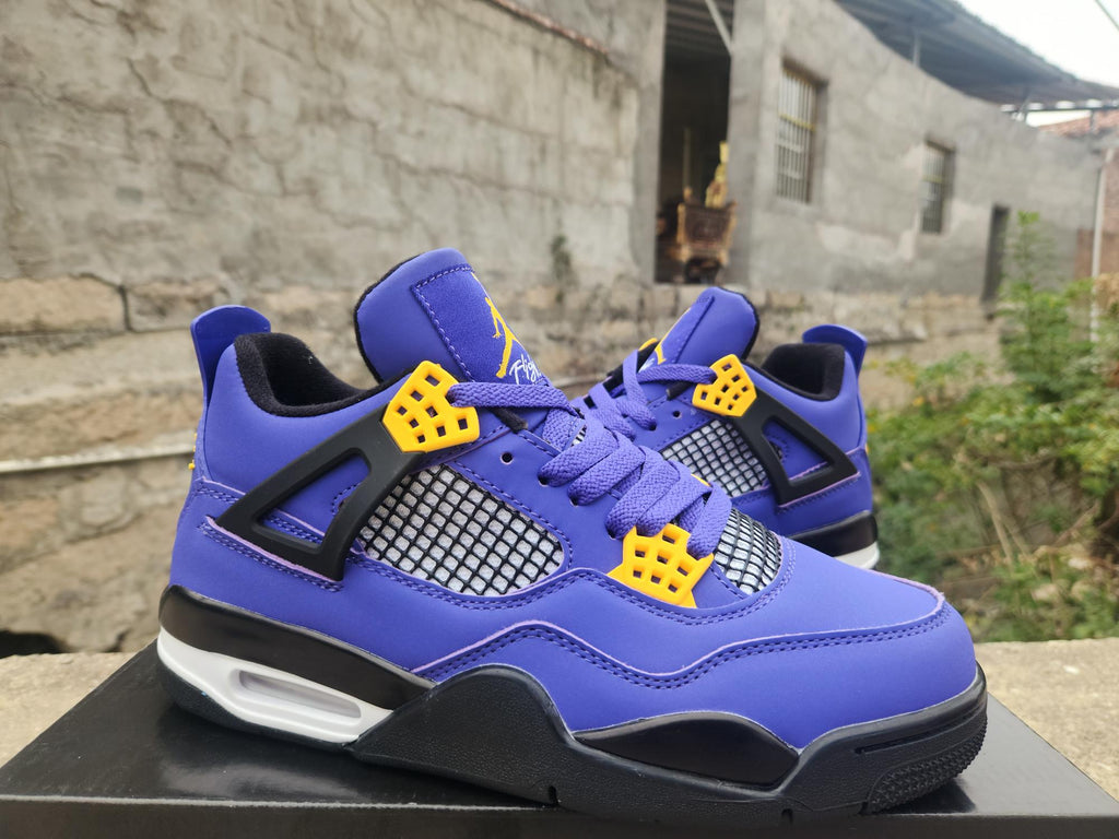 Air Jordan 4 Sneakers – Purple & Yellow