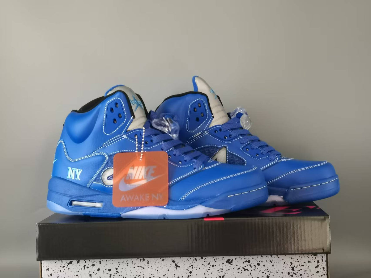 Air Jordan 5 Retro NY Sneakers – Arctic Blue, Blue & Black