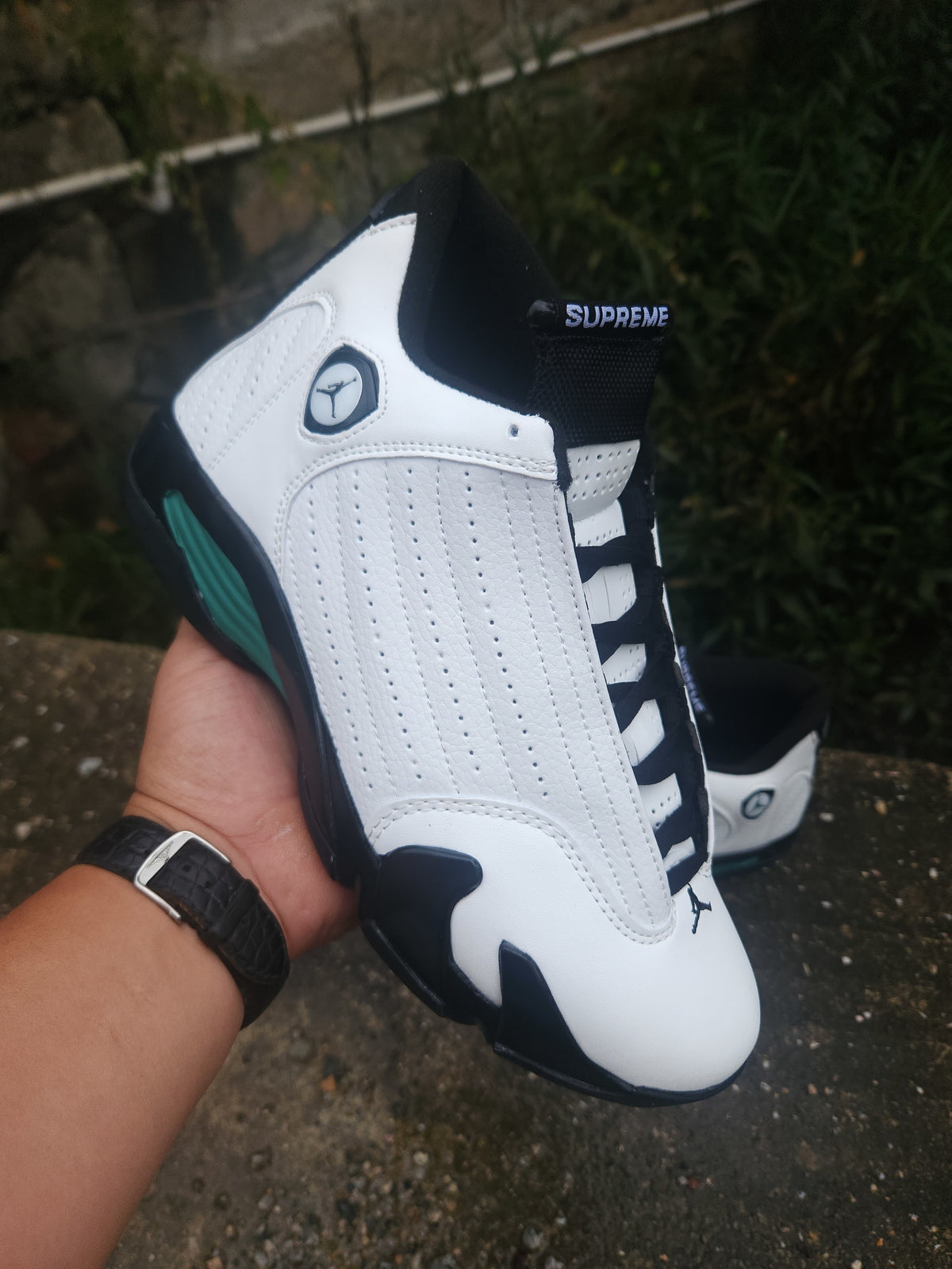 Air Jordan 14 Retro Sneakers – White / Black / Green