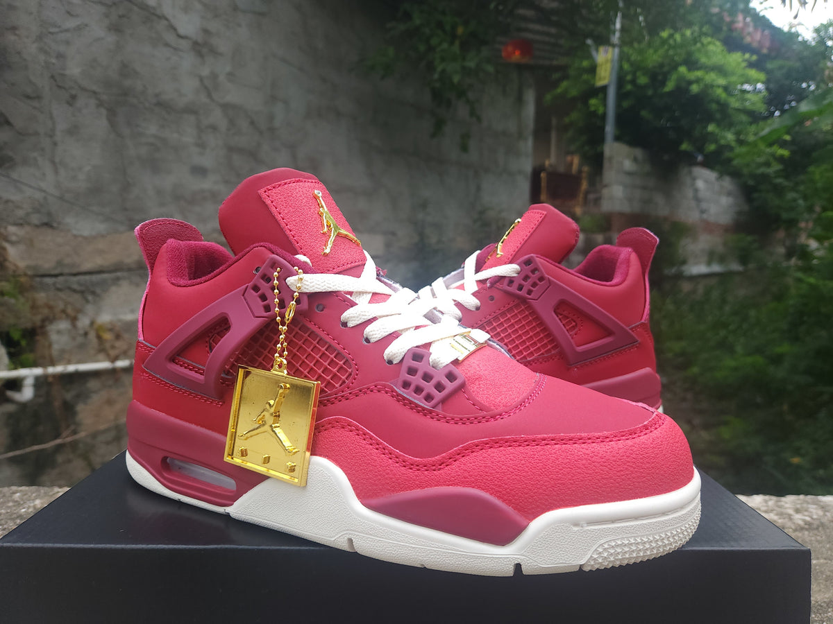 Air Jordan 4 Retro Sneakers – Red, Purple & Gold
