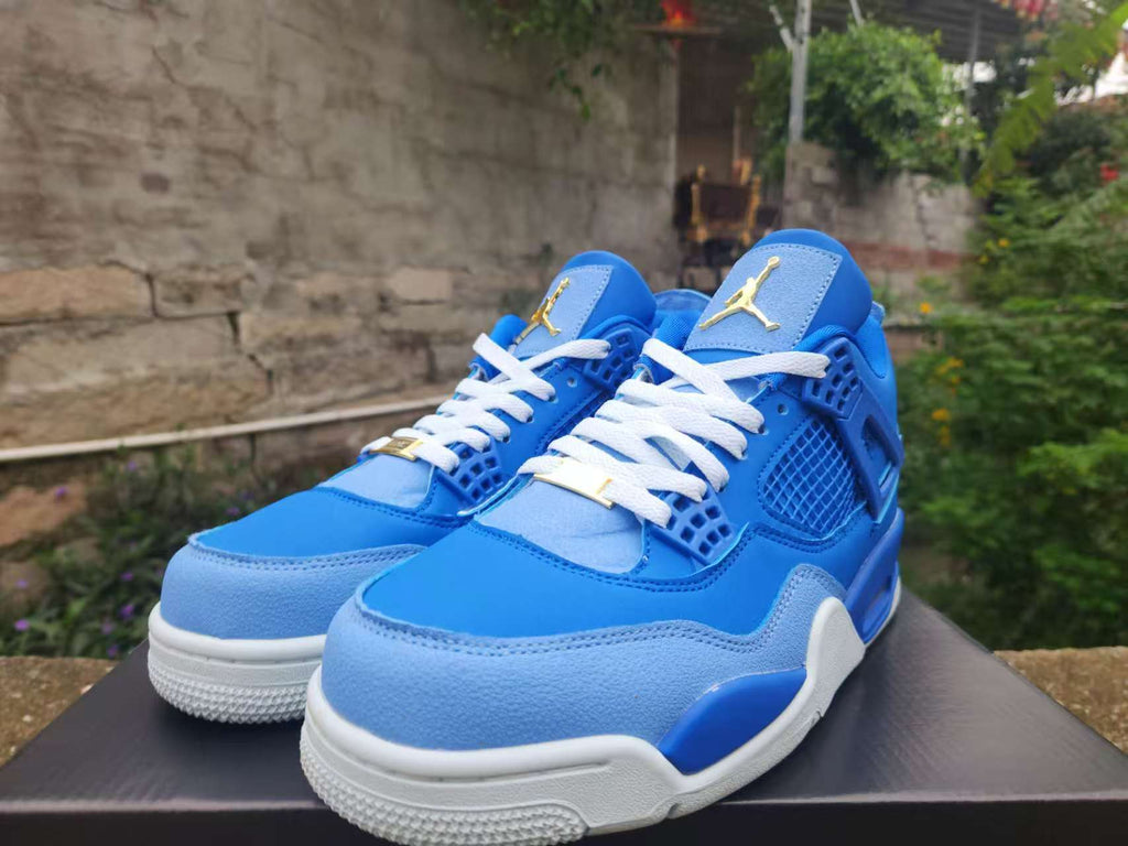 Air Jordan 4 Retro Sneakers – Royal Blue & Gold