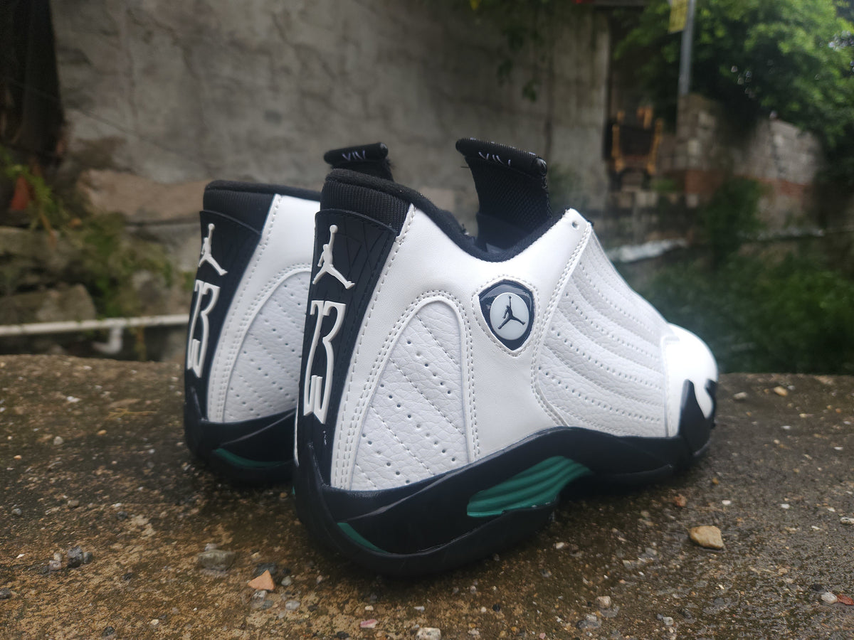 Air Jordan 14 Retro Sneakers – White / Black / Green