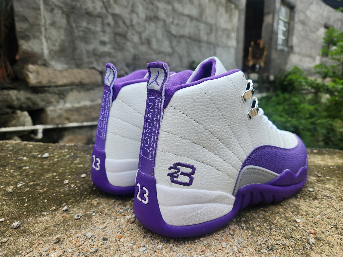 Air Jordan 12 Sneakers – White / Purple