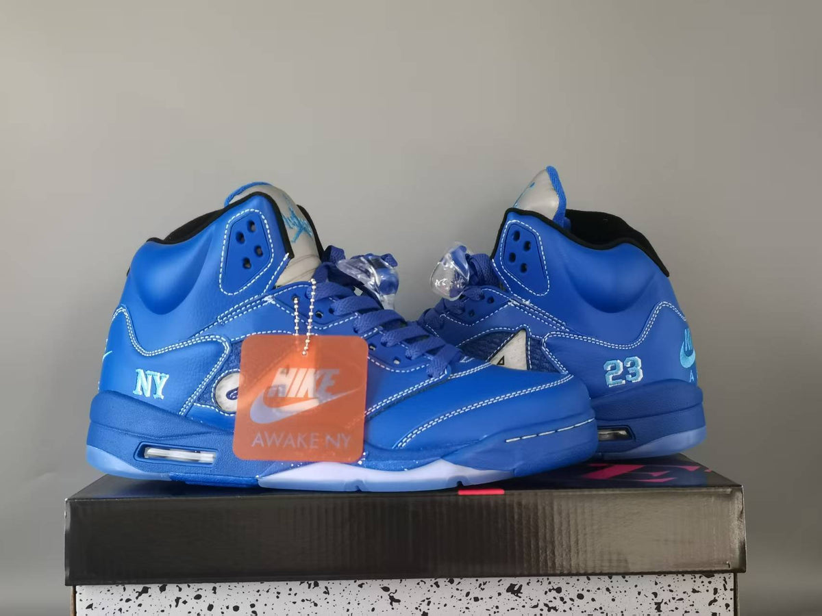 Air Jordan 5 Retro NY Sneakers – Arctic Blue, Blue & Black