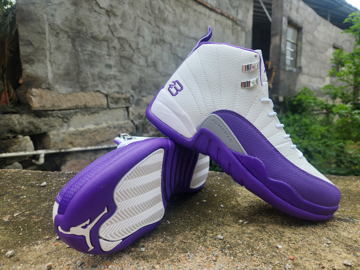 Air Jordan 12 Sneakers – White / Purple