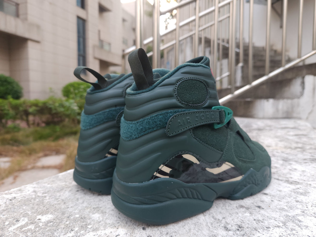 Air Jordan 8 Sneakers – Green, Gold, Black & Red