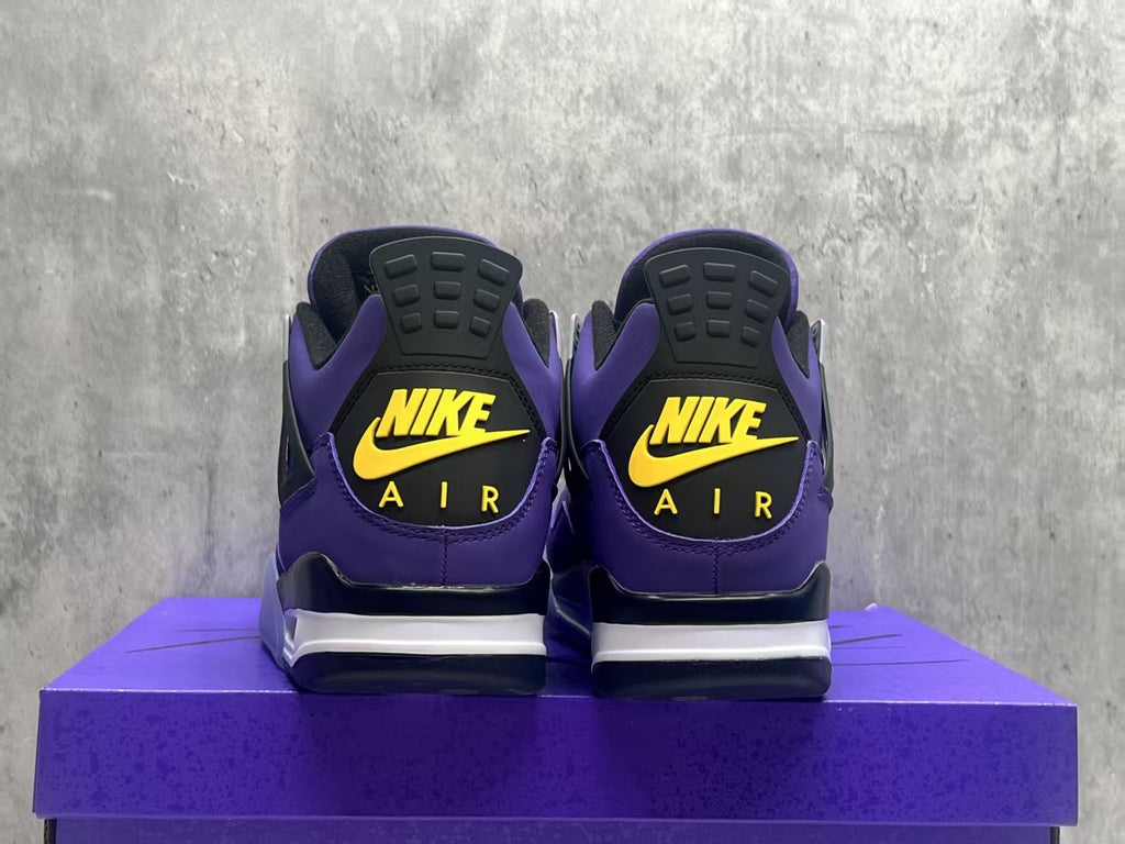 Air Jordan 4 Retro Sneakers – Lakers Purple & Gold