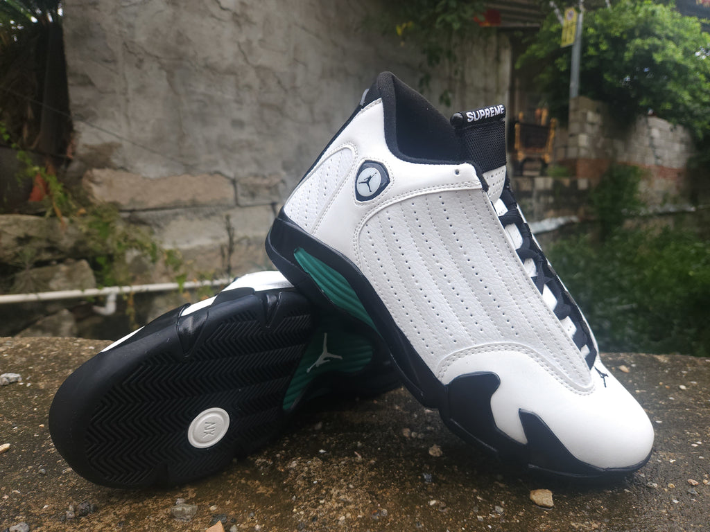 Air Jordan 14 Retro Sneakers – White / Black / Green