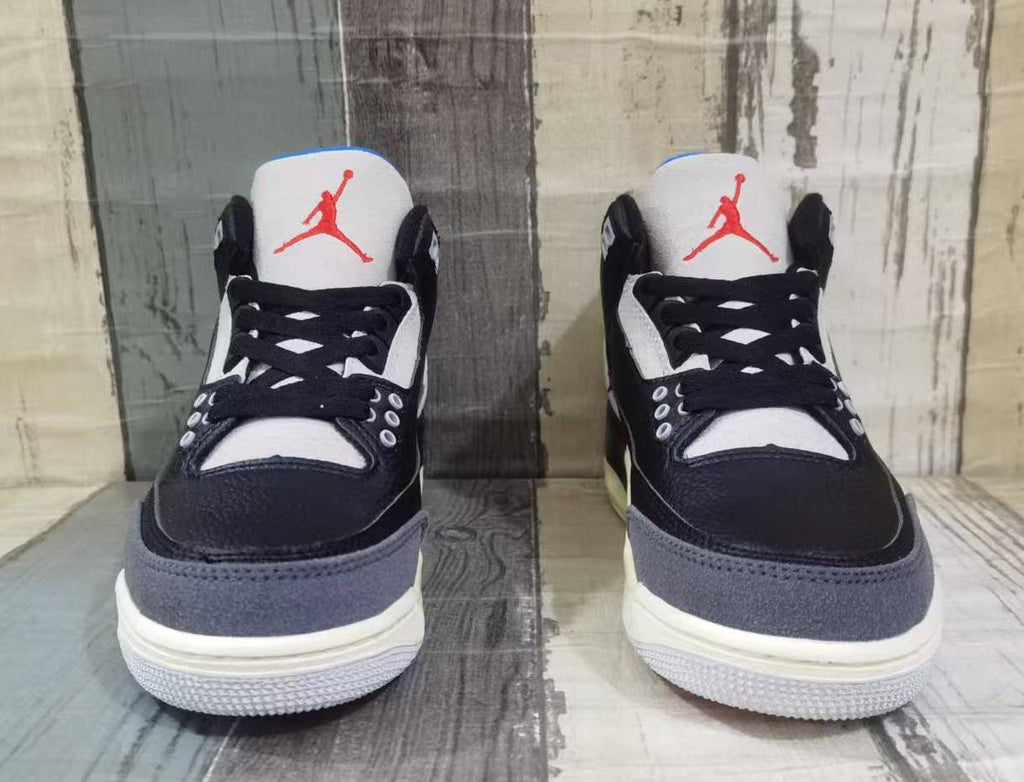 Air Jordan 3 Retro Sneakers – Black, Blue & Red