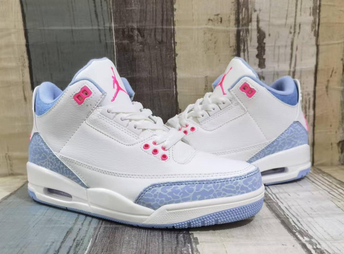 Air Jordan 3 Retro Sneakers – Off-White, Pink & Red