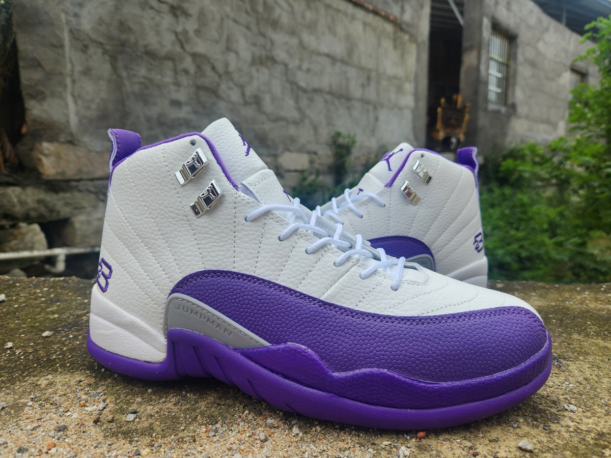 Air Jordan 12 Sneakers – White / Purple