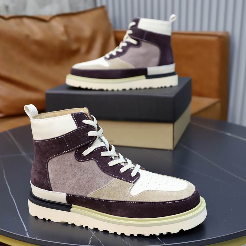 Plum & Taupe Colorblock High-Top Sneakers