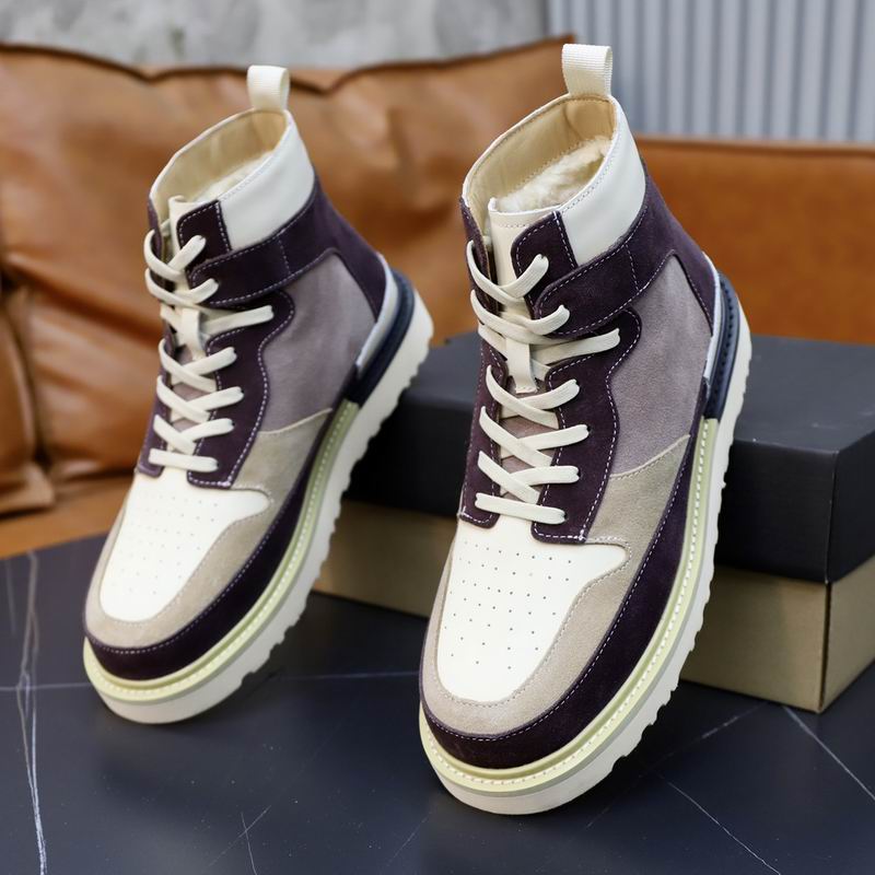 Plum & Taupe Colorblock High-Top Sneakers