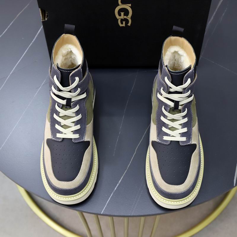 Navy & Olive Colorblock High-Top Sneakers