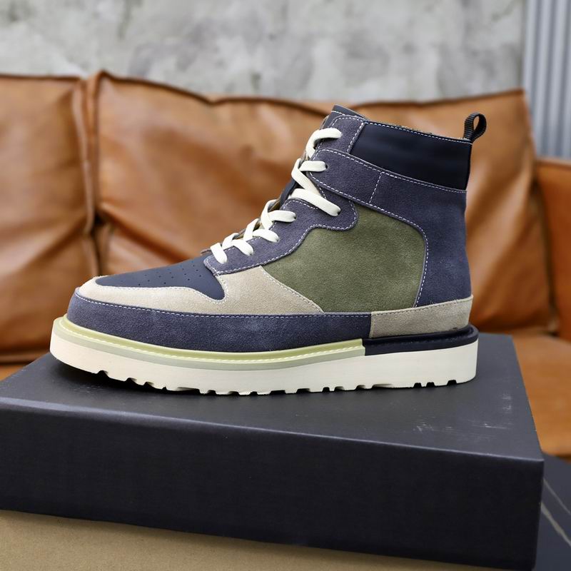 Navy & Olive Colorblock High-Top Sneakers