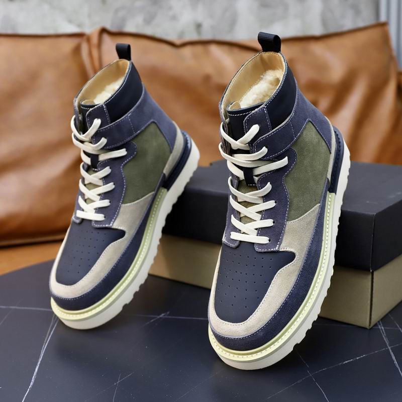 Navy & Olive Colorblock High-Top Sneakers