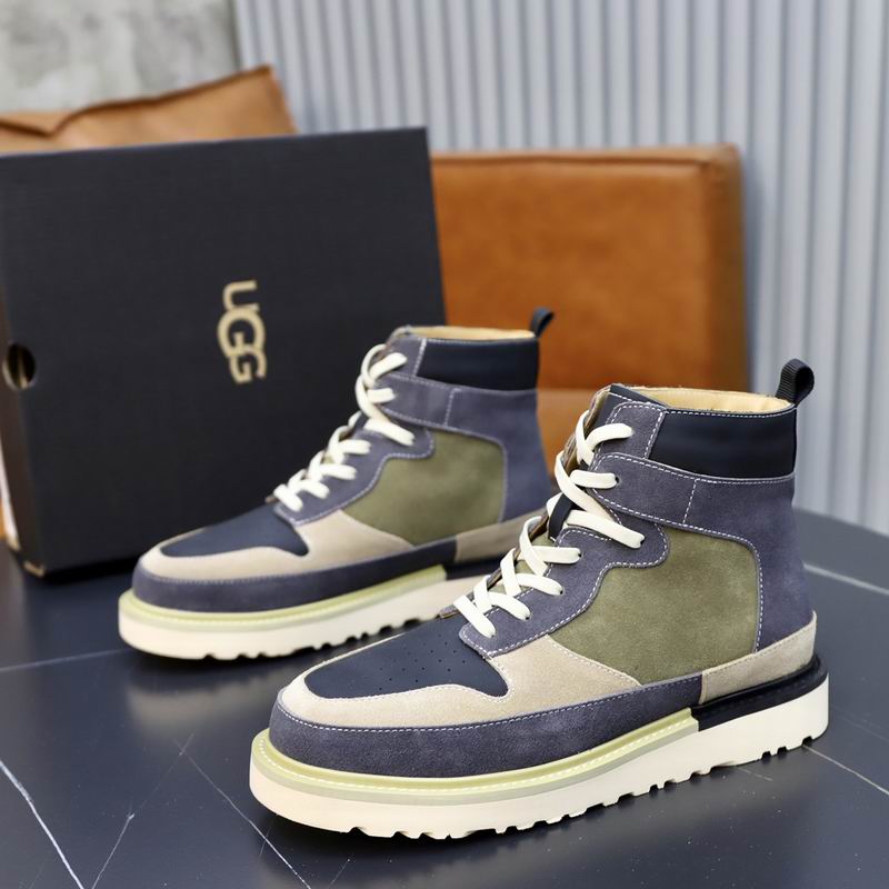Navy & Olive Colorblock High-Top Sneakers