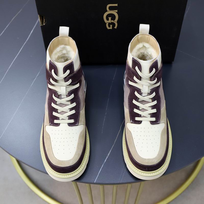 Plum & Taupe Colorblock High-Top Sneakers