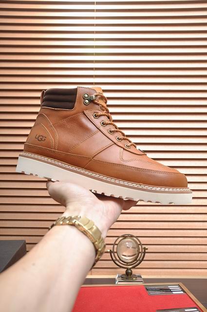 Tan Lace-Up Ankle Boots with Cream Sole