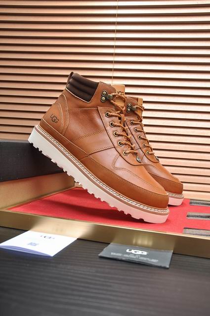 Tan Lace-Up Ankle Boots with Cream Sole