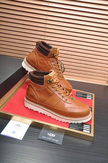 Tan Lace-Up Ankle Boots with Cream Sole