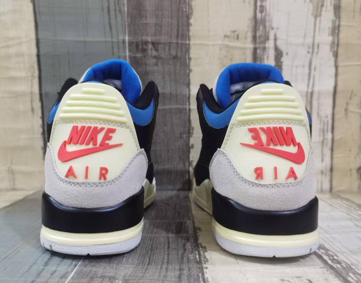 Air Jordan 3 Retro Sneakers – Black, Blue & Red
